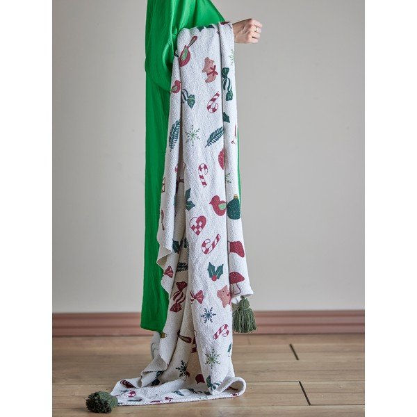 Bela odeja z božičnim motivom 130x160 cm Yule – Bloomingville-image-1