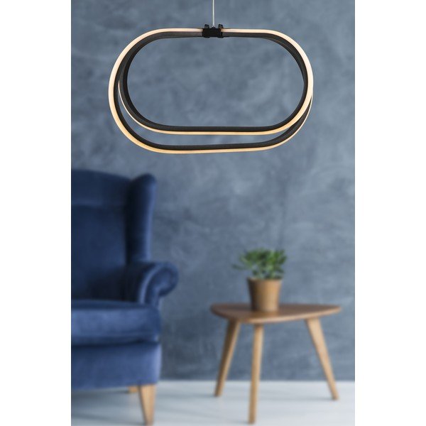Črna kovinska LED viseča svetilka ø 42 cm Loca – Squid Lighting-image-1