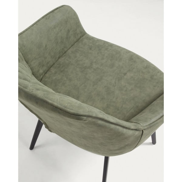 Kaki zeleni jedilni stoli iz umetnega usnja v kompletu 2 ks Amira – Kave Home-image-1