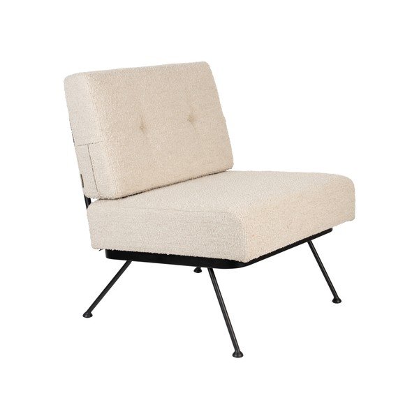 Kremno bel fotelj Bowie – Zuiver