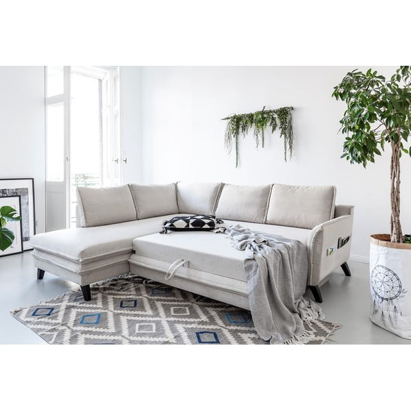 Svetlo bež raztegljiva raztegljiva sedežna garnitura Miuform Charming Charlie L, levi kot-image-4