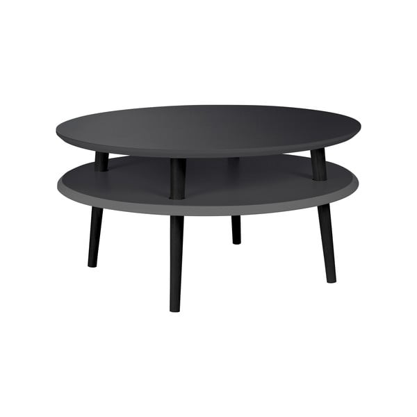 Grafitno siva mizica s črnimi nogami Ragaba UFO, Ø 70 cm