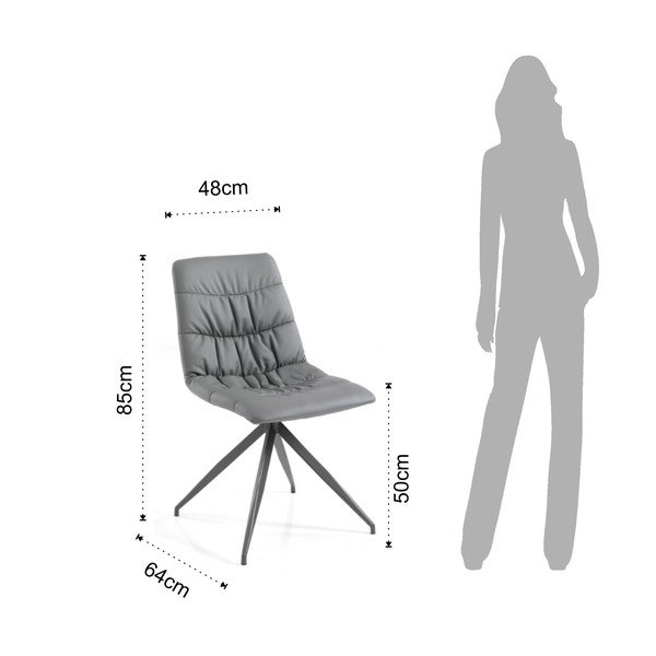 Komplet 2 sivih jedilnih stolov Tomasucci Chiara-image-3