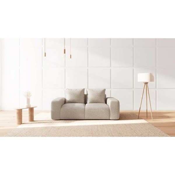 Bež sedežna garnitura iz tkanine bouclé 212 cm Feiro – MESONICA-image-1