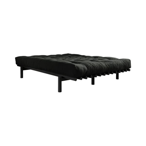 Dvoposteljna postelja z vzmetnico Karup Design Pace Comfort Mat Black/Black, 140 x 200 cm