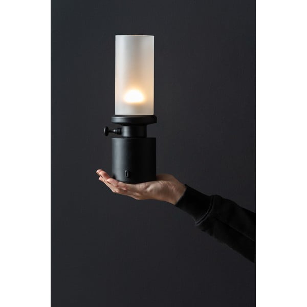 Črna LED zatemnitvena namizna svetilka s kovinskim in steklenim senčilom (višina 29,5 cm) Camp – Leitmotiv-image-1