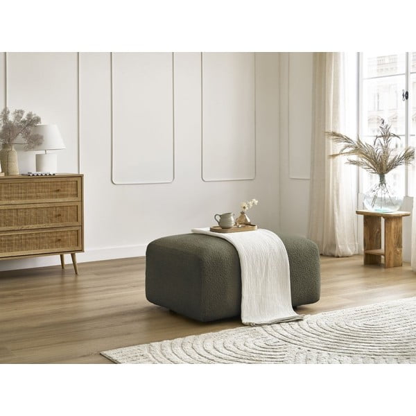 Zelen tabure iz tkanine bouclé Tina – Bobochic Paris-image-1