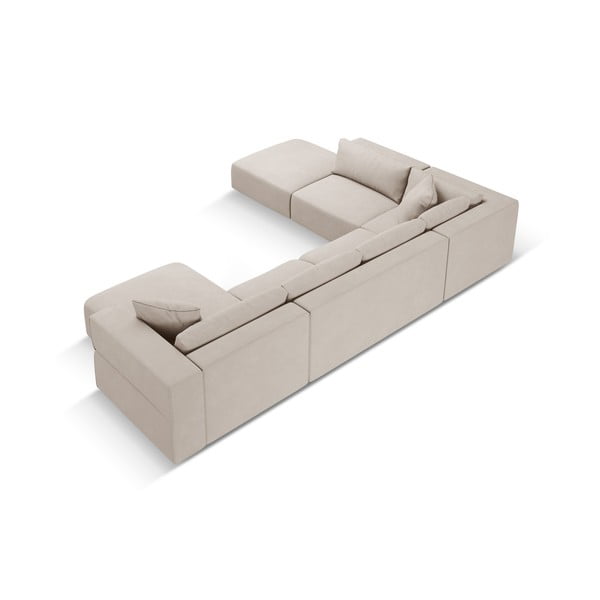 Bež kotna sedežna garnitura (levi kot/v obliki črke "U") Esther – Milo Casa-image-3