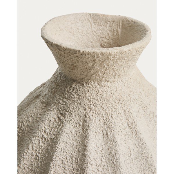 Kremno bela ročno izdelana/visoka vaza iz papirmašeja (višina 46,5 cm) Arquena – Kave Home-image-4