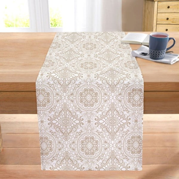 Namizni tekač 40x130 cm Beige Mandala – Mila Home-image-1