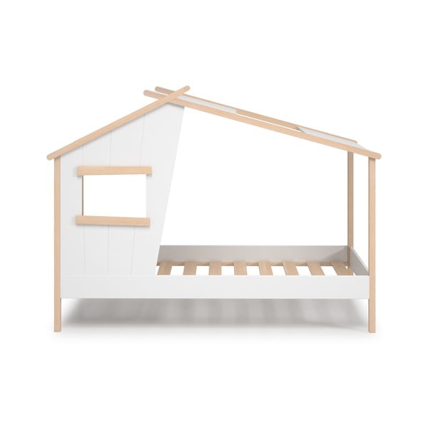 Bela otroška postelja iz masivnega bora v obliki hiške 90x190 cm Luba – Marckeric