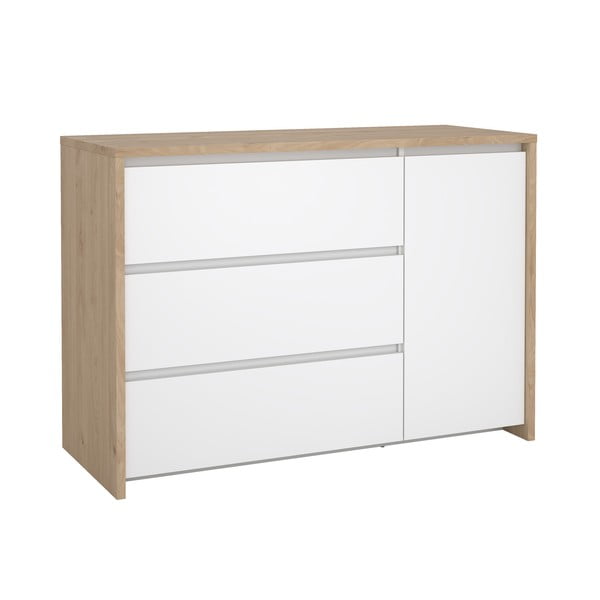 Bela komoda v hrastovem dekorju 119x84x48 cm Next – Tvilum-image-2