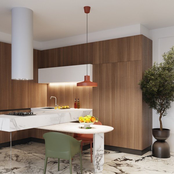 Oranžna viseča svetilka s kovinskim senčilom Vito – Sollux-image-2