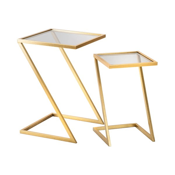 Stranske mizice s stekleno mizno ploščo v kompletu 2 ks 40x40 cm Zet – Mauro Ferretti-image-2