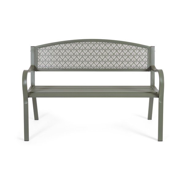 Kaki zelena kovinska vrtna klop Lizette – Bizzotto