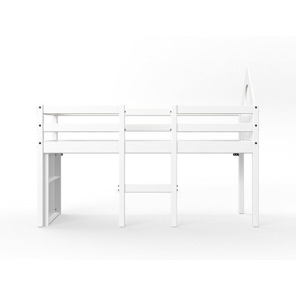 Bela dvignjena otroška postelja iz borovega lesa Flexa White, 70 x 160 cm-image-1