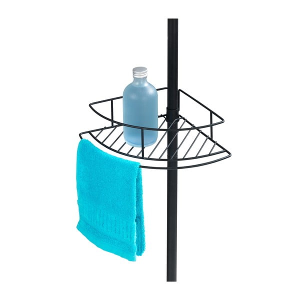 Črna teleskopska kotna polica za tuš kabino Wenko Dolcedo, 23 x 31 cm-image-4