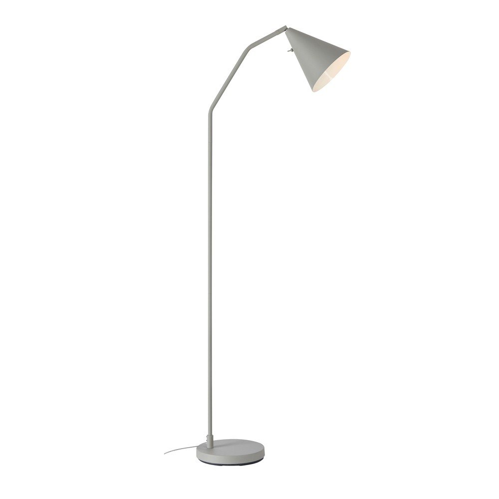 Siva LED zatemnitvena stoječa svetilka s kovinskim senčilom (višina) Funil