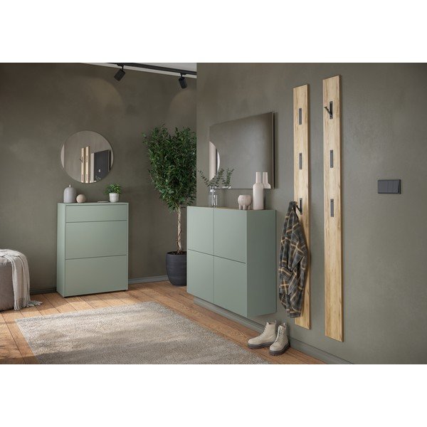 Prašno zelena omarica v mat dekorju 70x99x34 cm Binetto – Germania-image-4