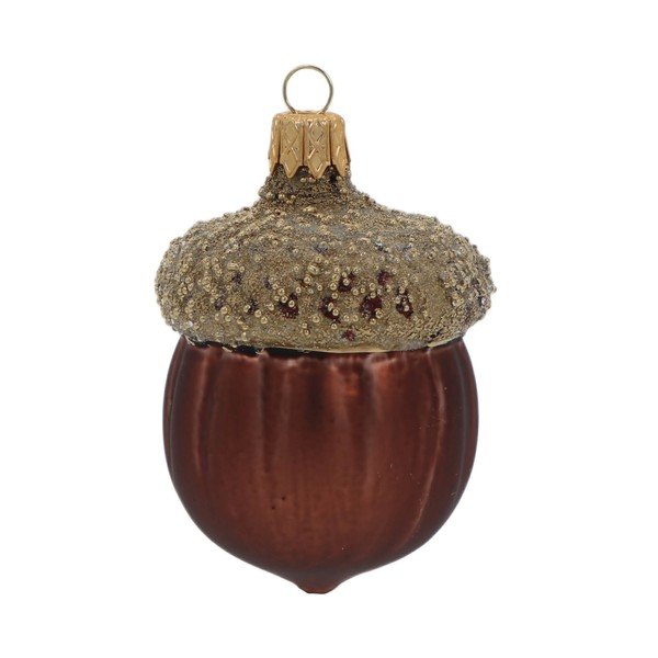 Komplet 3 rjavih steklenih božičnih okraskov Ego Dekor