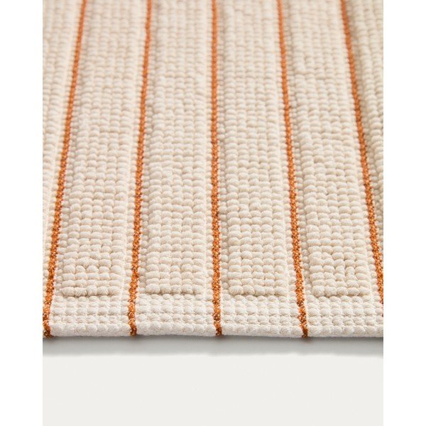 Oranžna/bež tekstilna kopalniška preproga 50x80 cm Merade – Kave Home-image-2