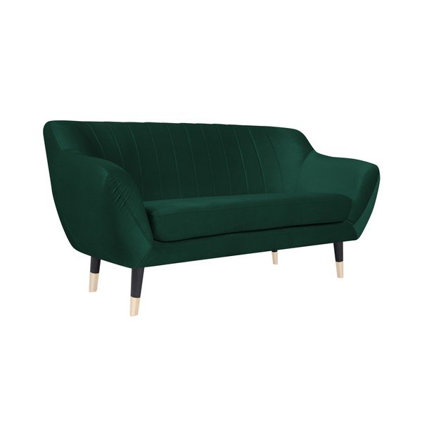 Zelena zofa s črnimi nogami Mazzini Sofas Benito, 158 cm-image-2