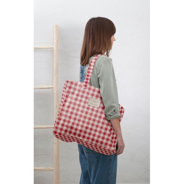 Torba iz blaga Couture Linen Bag Red Vichy-image-1