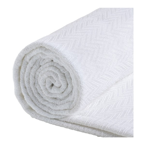 Belo pregrinjalo iz recikliranega bombaža 260x280 cm Spike – Ixia-image-4