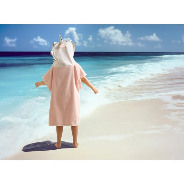 Rožnat bombažen otroški pončo Lola – Good Morning-image-1