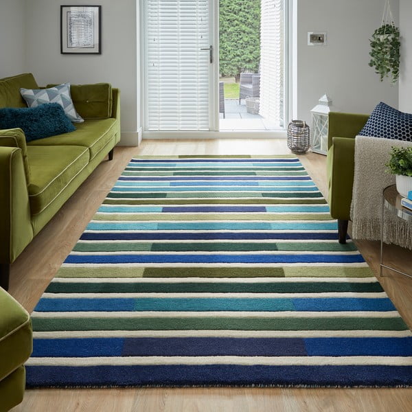 Zelena volnena preproga 230x160 cm Piano - Flair Rugs-image-1