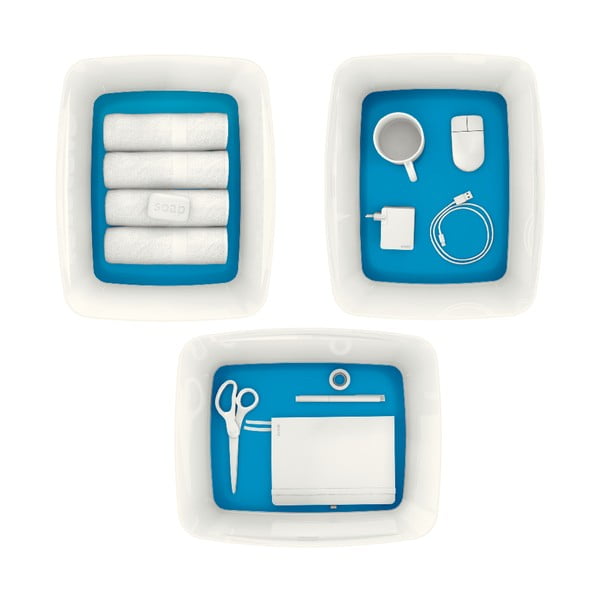 Bela/modra plastična škatla za shranjevanje s pokrovom 32x38.5x20 cm MyBox – Leitz-image-2