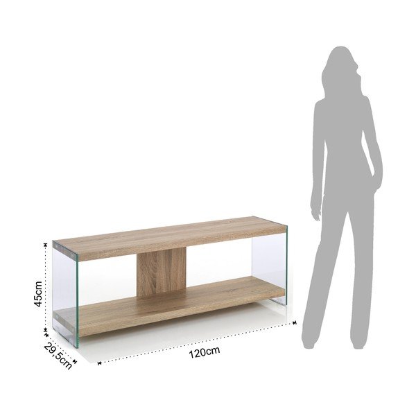 Steklena TV omarica v naravni barvi 120x45x29,5 cm Nancy – Tomasucci-image-4