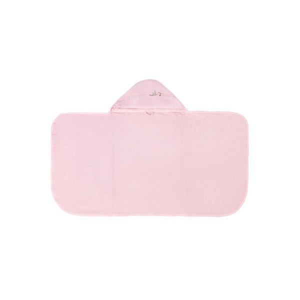 Roza bombažna otroška brisača s kapuco 80x135 cm Bebemarin - Foutastic-image-1