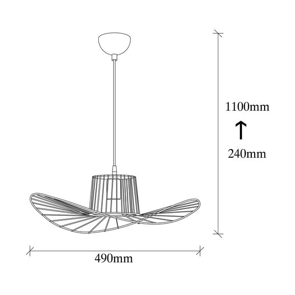 Črna viseča svetilka s kovinskim senčilom ø 50 cm Tel – Opviq lights-image-3