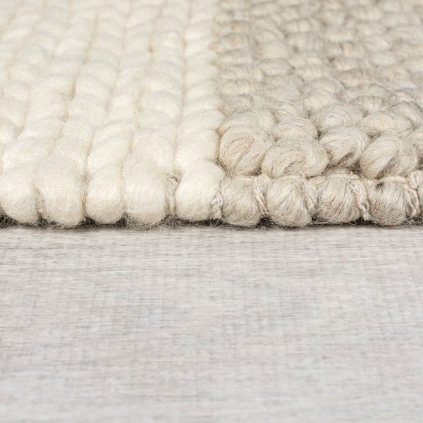 Bež ročno tkan tekač iz mešanice volne 60x230 cm Minerals Patchwork – Flair Rugs-image-4