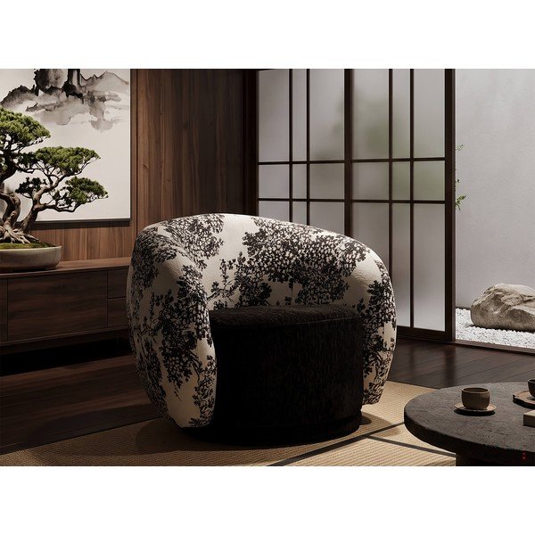 Črno-bel fotelj Oriental Style – Mauro Ferretti-image-1