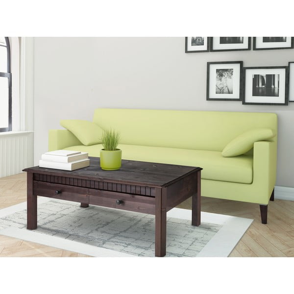 Temno rjava kavna mizica iz masivnega bora z 2 predaloma Støraa Linda-image-1