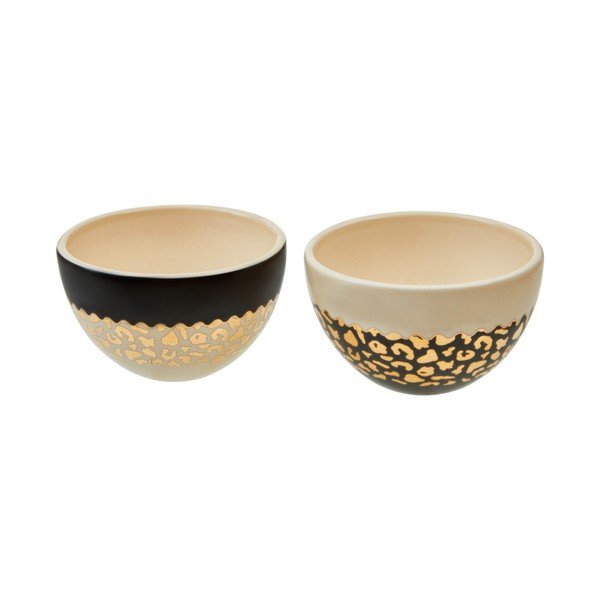 Kremno bele/zlate lončene skledice v kompletu 2 ks 180 ml London – Premier Housewares-image-3