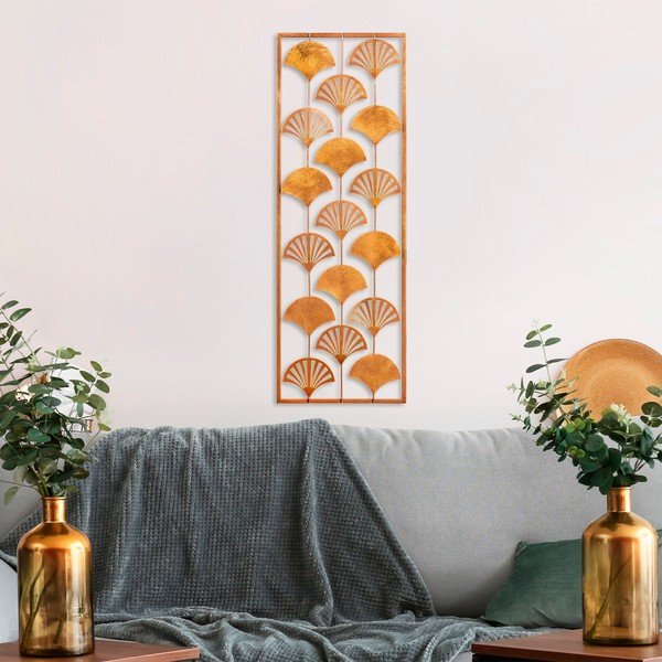 Kovinska stenska dekoracija 32x90 cm Gingko – Wallity-image-1