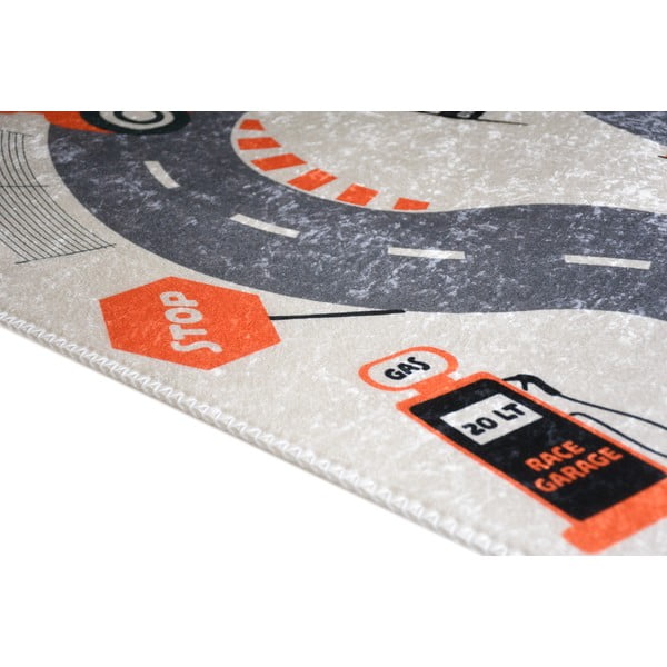 Kremno bela pralna otroška igralna preproga 80x120 cm Race Garage – Vitaus-image-2
