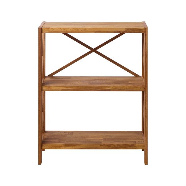 Regal iz masivnega hrasta v naravni barvi 70x87 cm X-Shelf – Unique Furniture