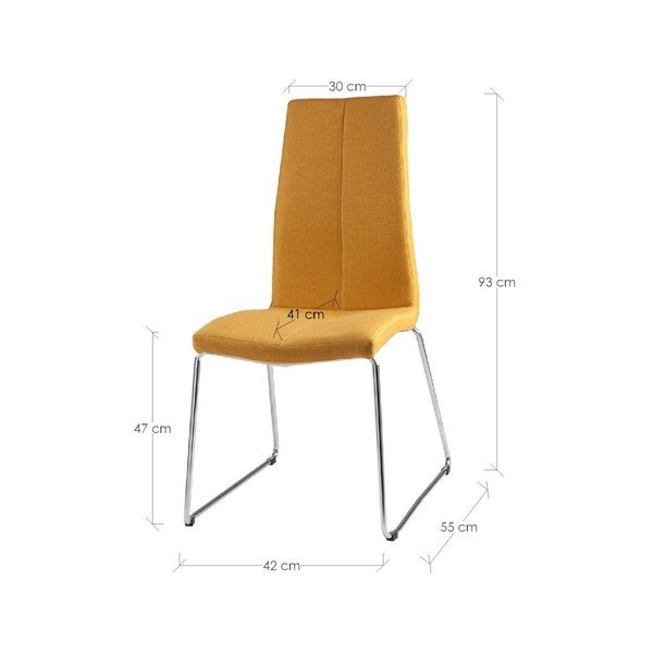 Komplet 4 rumenih jedilnih stolov Aora-image-2