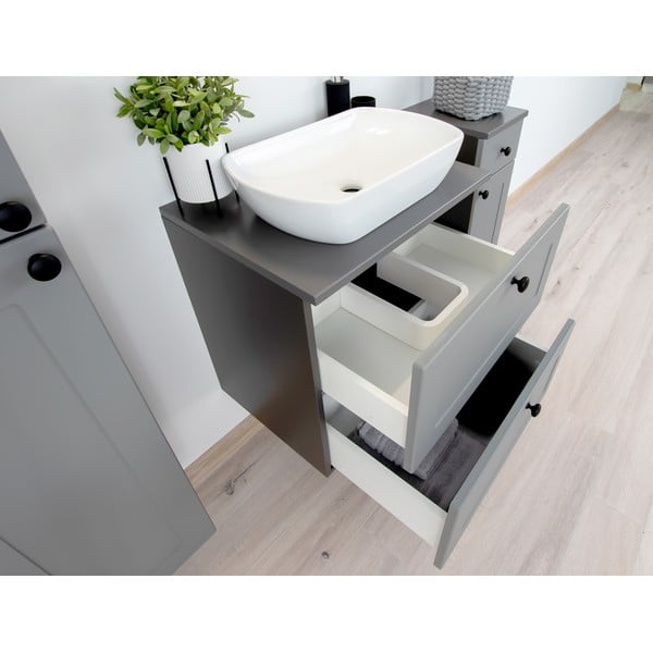 Siva nizka stenska omarica za pod umivalnik 61,5x60 cm Senja – STOLKAR-image-3