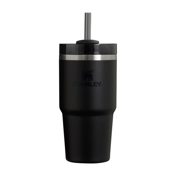 Črna termovka s slamico iz nerjavečega jekla 600 ml Quencher H2.0 FlowState Tumbler Black – Stanley
