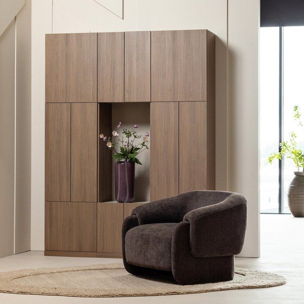 Modularna omara v temni naravni barvi 162x215 cm Build – WOOOD-image-1