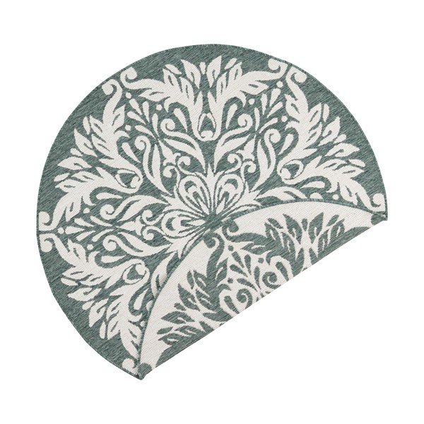 Zeleno-krem zunanja preproga NORTHRUGS Madrid, ⌀ 140 cm-image-2
