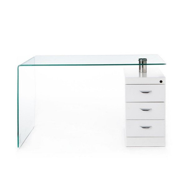 Pisalna miza s stekleno mizno ploščo 65x125 cm Bow – Tomasucci-image-2