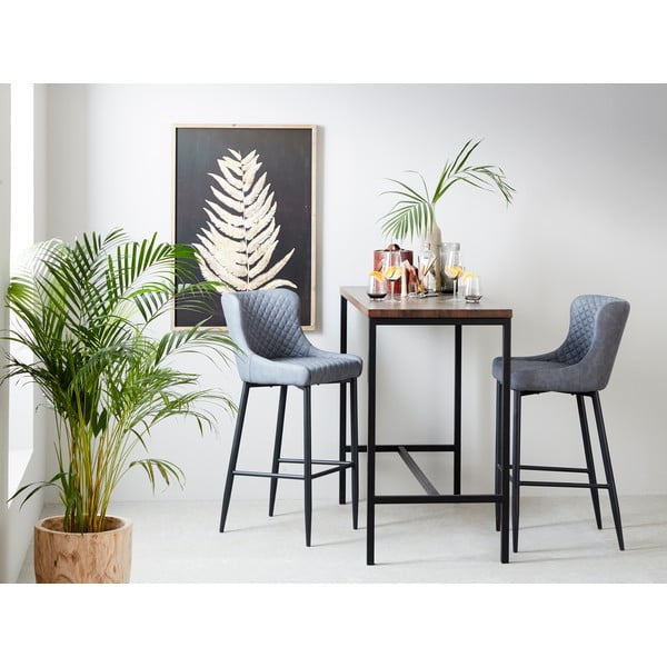 Siv barski stol iz umetnega usnja (višina sedeža 77 cm) Ottowa – Unique Furniture-image-1