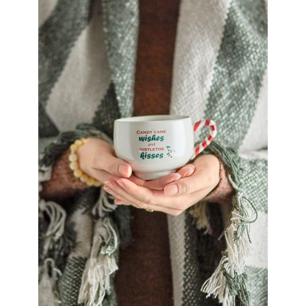 Kremno bela lončena skodelica za kapučino z božičnim motivom 250 ml Treats – Bloomingville-image-1