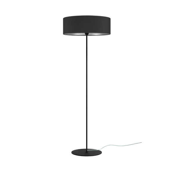 Črna stoječa svetilka z detajli v srebrni barvi Sotto Luce Tres XL, ⌀ 45 cm